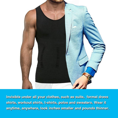 Mens Compression Tank Top Slimming Body Shaper Vest Shirts Abs Slim Gym